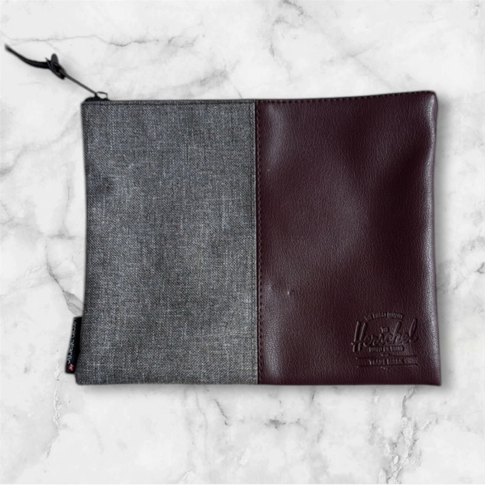 Herschel Gray and burgundy red Pouch